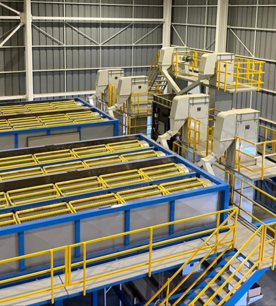 Optical sorters mounted above the calibration decks at the Chile facility